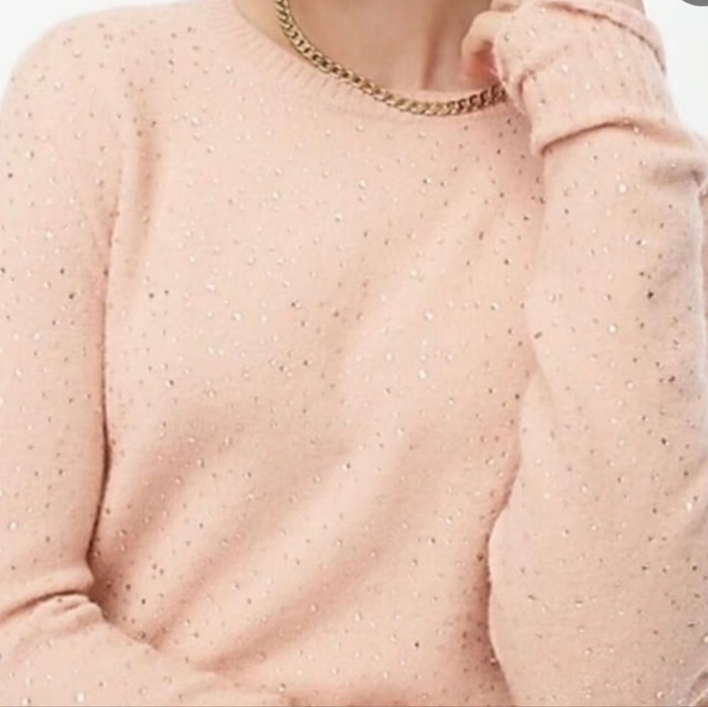J. Crew Soft Blush Pink Gemstone Sweater Medium